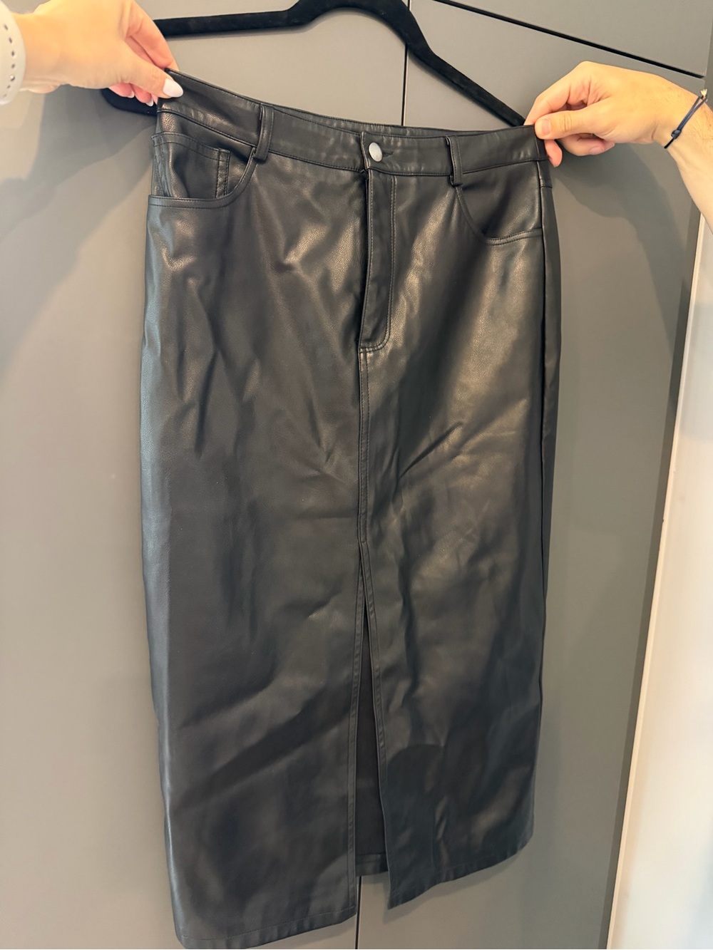 Dynamite Black Faux Leather Piece with Label